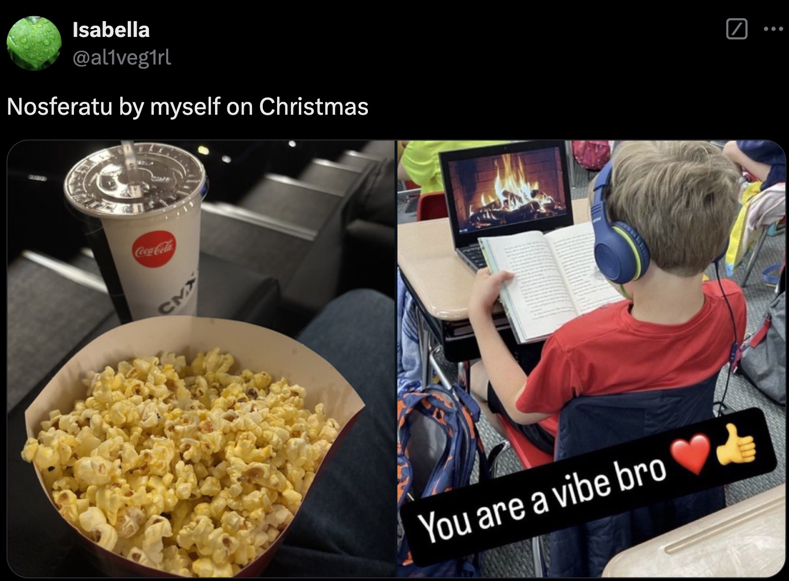 kid reading with fireplace on computer - Isabella Nosferatu by myself on Christmas CocaCola Cmx You are a vibe bro ...